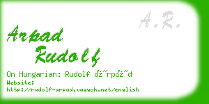 arpad rudolf business card